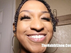 Enthousiasteling, Grote kont, Zwart, Latijnse vrouw, Hangende tieten, Mager, Trio, Tieten likken