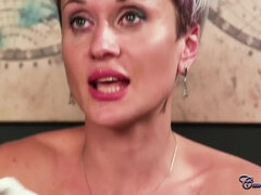 Busty inked MILF Tanya Virago serves dick and gets facial