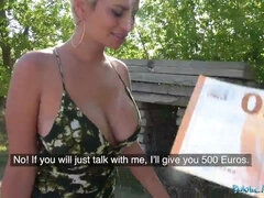 Public Agent Busty crazy MILF in hot sloppy blowjob and public fuck