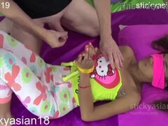 Petite Asian Mimi, 19, in a Sticky Fuck Session with Jman