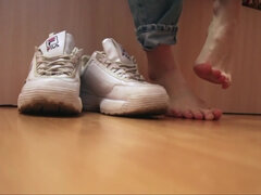 Amateur, Pies, Hembra, Fetiche de pies, Aceite, Ruso, Solo, Adolescente