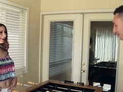 Ashley Adams loses the foosball game and ends up fucking her friend's brother