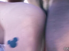 黒人, 茶髪の, 車, ハードコア, 異人種間, アウトドア, オマンコ