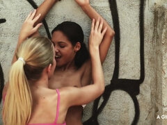 Rubia, Europeo, Húngaro, Lesbiana, Lamidas, Coño, Español, Juguetes