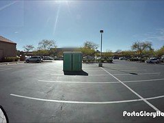 Porta Gloryhole BBW swallows cum in gym parking lot