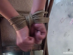 Anouk chair-tied cleavegagged tit-grabbed