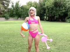 Summer screwing for a blonde starlet with a bushy muff