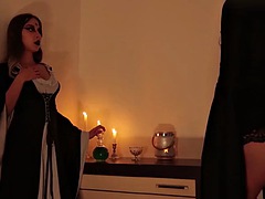 Witch sucks her twins cock - Halloween night
