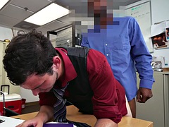 Schwarz, Blasen, Schmutzig, Schwarz, Schwul, Hardcore, Interrassisch, Büro