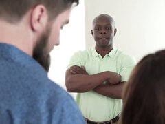 Grote kont, Grote lul, Grote mammen, Pijpbeurt, Man die toekijkt, Lul, Zwart, Interraciaal