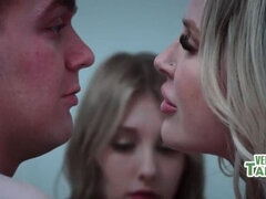 Step Mom Melody Marks and Step Daughter Jenna Starr Share Step Son Joshua Lewis in Taboo Family Threesome