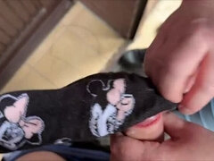 Sexy German MILF Gets Milked Hard in Basement - Foot Worship & Cum on Feet