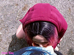 oral pleasure in the park in public, Cum in gullet, SWALLOWING spunk