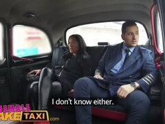 Female Fake Taxi Pilot delivers facial after landing his cock in Euro pussy