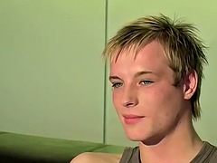 British twink does an interview and masturbates alone