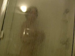 Chica, Tetas grandes, Novio, Pareja, Novia, Sexo duro, Ducha, Tetas