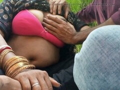 カップル, なめる, 公共, オマンコ