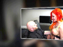 アナル, デカチン, イく瞬間, 母, 赤毛, タトゥー