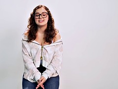 美女, デカパイ, ぽちゃ, エロティック, 眼鏡, オナニー, オイル, 一人