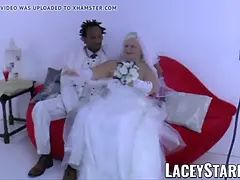 Laceystarr - granny bride fed with jizz after big black cock fucking