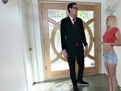 Little brunette Alex Grey gets her pussy fucked by best friend
