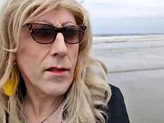 素人, 緊縛, ビーチ, 下着, アウトドア, シーメール, 一人, オッパイの