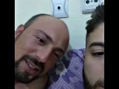 2 straight Turkish friends get horny and wank on the periscope