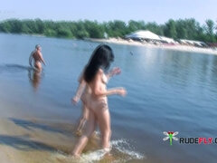 Leie, Strand, Braunhaarige, Hd, Nackt, Nudist, Jungendliche (18+), Spanner