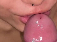 Grote lul, Pijpbeurt, Stel, Sperma shot, Diep in de keel, Lul, Sperma in gezicht, Tiener