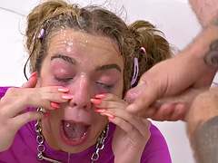 Chica, Verga grande, Tetas grandes, Morena, Sucio, Coño, Mojado