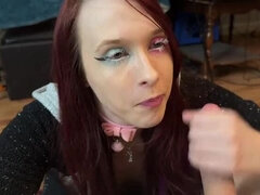 Stepdad Shower Blowjob with Deep Throat Gagging and Cum in Mouth