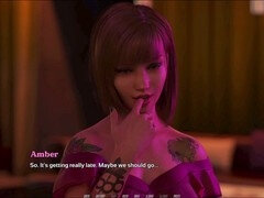 Interactive adult visual novel featuring a busty brunette in steamy scenarios