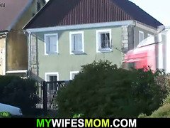 Wife caught her mom and husband fucking outside