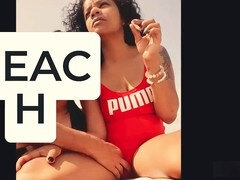 Playa, Verga grande, Negro, Ébano, Desnudo, Desnudo, Público, Realidad