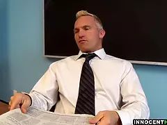 Innocenthigh - red haired coed with Hairy Pussy Sadie Kennedy deepthroats bigcock
