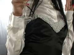 Braunhaarige, Orgasmus, Satin