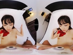 Attractive asian teen seductress heart-stopping VR scene