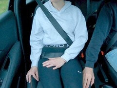 Things heat up in the car after the driving lesson with Berrybabe69 and Alexsanderofficial