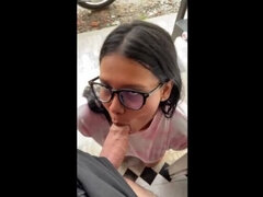 Colombian MILF Caught Sucking Neighbor's Big Cock in Public