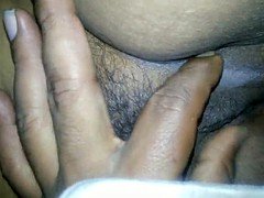 Playing with wet hairy Pussy