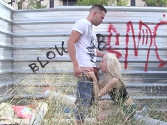 ブロンド, フェラチオ, アウトドア, 公共, ティーン