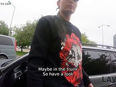 Watch skinny teen leanne lace get punished by cops in doggy style after being caught stealing a BMW