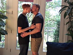 Enthousiasteling, Kont, Grote lul, Bruinharig, Homo, Hardcore, Roodharige vrouw, Tatoeage