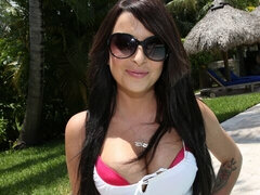 デカ尻, デカチン, デカパイ, フェラチオ, 茶髪の, バック, アウトドア, オマンコ