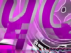 美女, デカパイ, 茶髪の, 韓国人, オナニー, 一人, 生徒, オッパイの