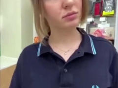 Saleswoman In A Mobile Phone Store Jerks Off Her Pussy