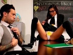 Asian, Blowjob, Doggystyle, Glasses, Handjob, Schoolgirl, Stripping, Teen