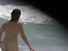 美女, ビーチ, 美人, ヌーディスト, ハメ撮り