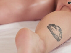 Amy Clark gets a steamy rubdown in My Virgin Massage [4K] with small tits bouncing