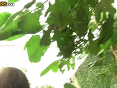 Leie, In den arsch, Braunhaarige, Absätze, Lecken, Lingerie, Strümpfe, Sich ausziehen